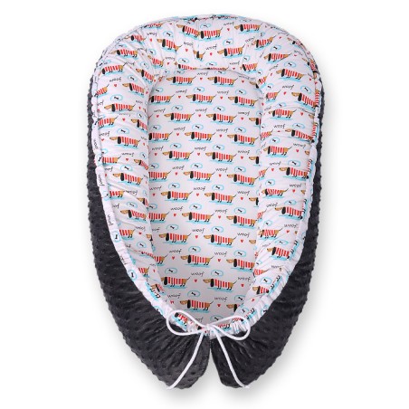 Beebipesa kahepoolne Premium Cocoon väikelastele BOBONO minky- doggies