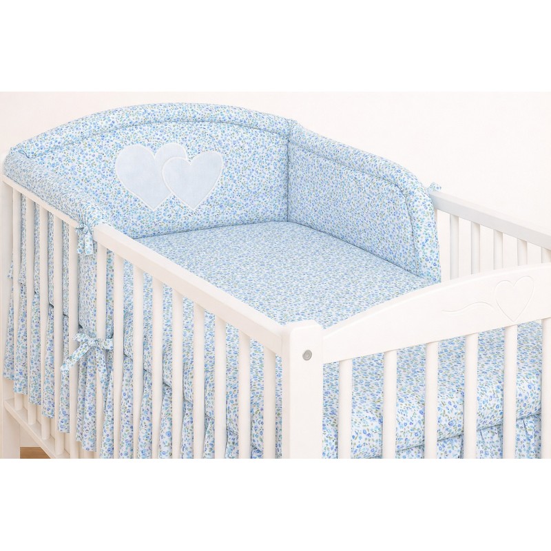 Võrevoodi voodipehmendus – Hearts blue lilled