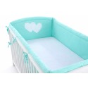 Võrevoodi voodipehmendus XXL - Hearts mint