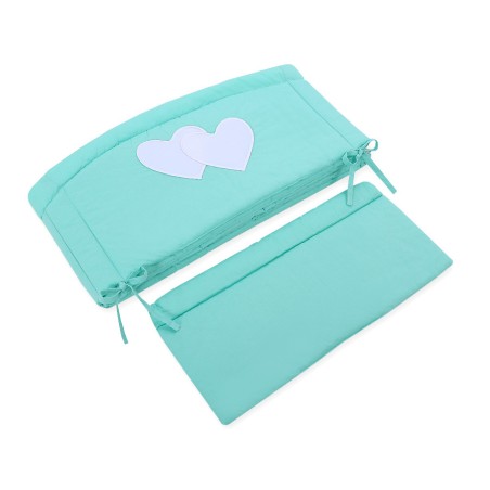 Võrevoodi voodipehmendus XXL - Hearts mint