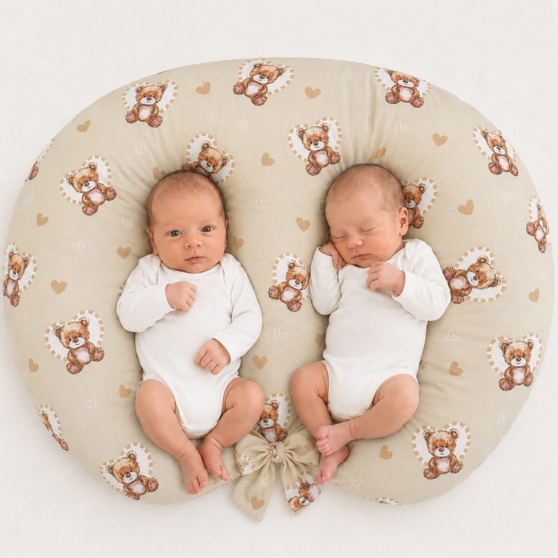 Kahekordne kaksikute imetamispadi, käed-vabad toitmine – teddy love