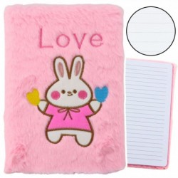 Plush märkmik, vooderdatud jänku, roosa