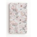 Kummiga voodilina puuvillast 120x60cm - seepia roosid