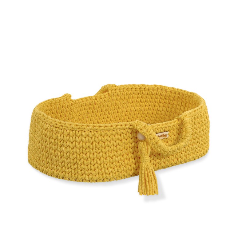 Nukkudele Moosese korv BOHO puuvill - kollane