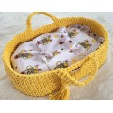 Nukkudele Moosese korv BOHO puuvill - kollane