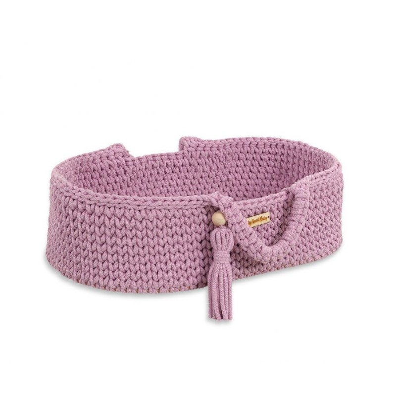 Nukkudele moosese korv BOHO puuvill - lavendel