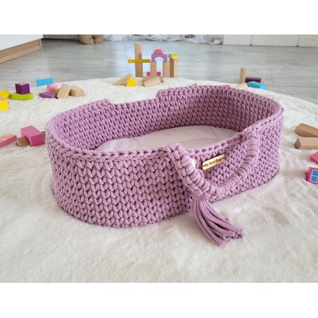 Nukkudele moosese korv BOHO puuvill - lavendel