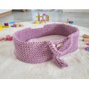Nukkudele moosese korv BOHO puuvill - lavendel