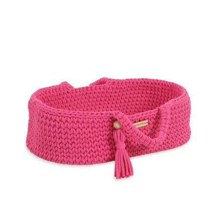 Nukkusele moosese korv BOHO puuvill - fuksia