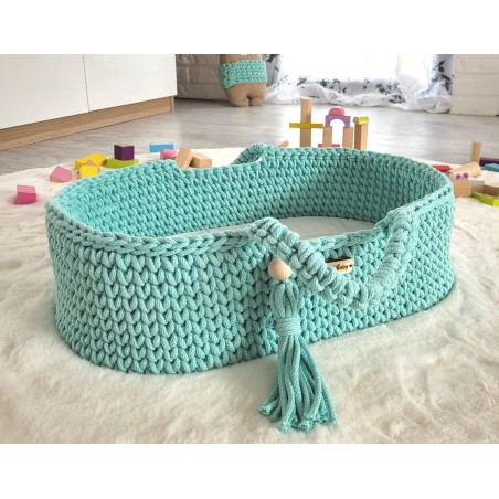 Nukkudele Moosese korv BOHO puuvill - piparmünt