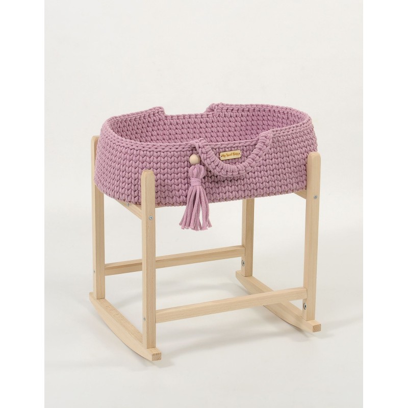 Nuku häll moosese korv BOHO puuvillane - lavendel