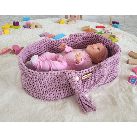 Nuku häll moosese korv BOHO puuvillane - lavendel
