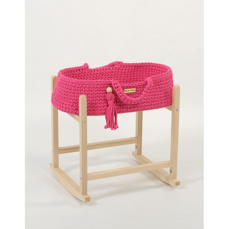 Nuku häll moosese korv BOHO puuvillane - fuksia