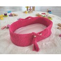 Nuku häll moosese korv BOHO puuvillane - fuksia