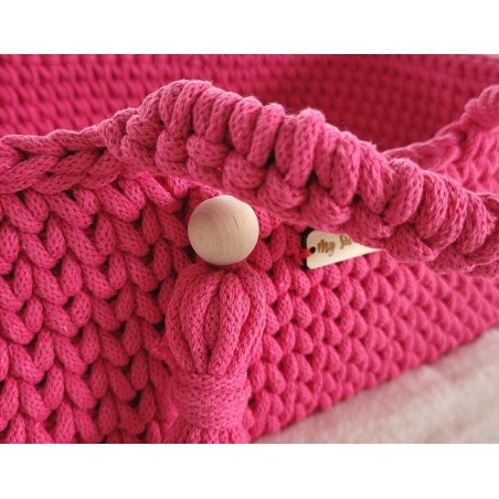 Nuku häll moosese korv BOHO puuvillane - fuksia