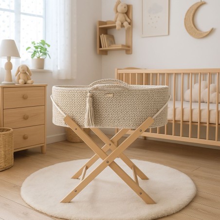 Moosese korv BOHO Käsitsi valmistatud alusega - kreem