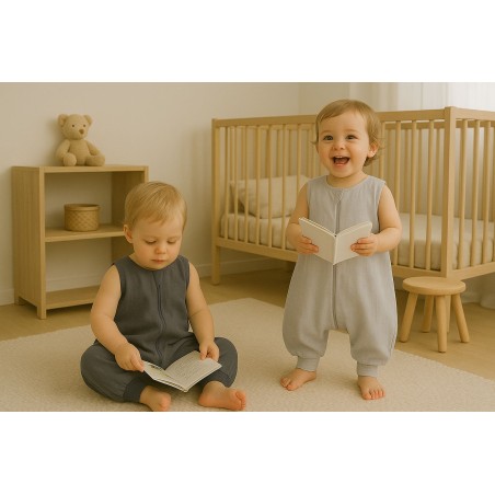Muslin beebi magamiskott jalgadega L 9-24 kuud suveks TOG 1.0 - hall