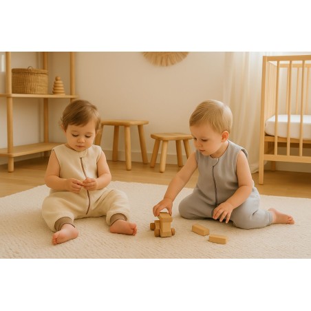 Muslin beebi magamiskott jalgadega L 9-24 kuud suveks TOG 1.0 - kreem