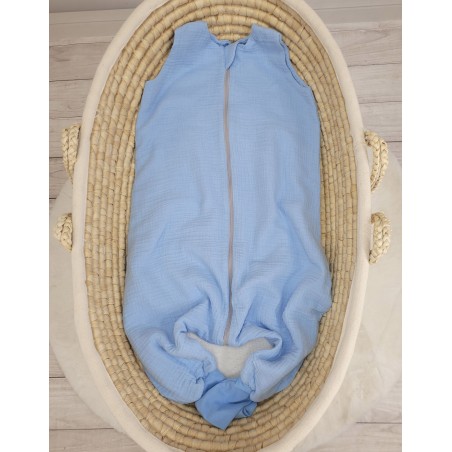 Muslin beebi magamiskott jalgadega L 9-24 kuud suveks TOG 1.0 - sinine