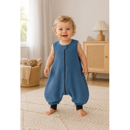 Muslin beebi magamiskott jalgadega XL 2-4 aastat suveks TOG 1.0 - pastelne sinine