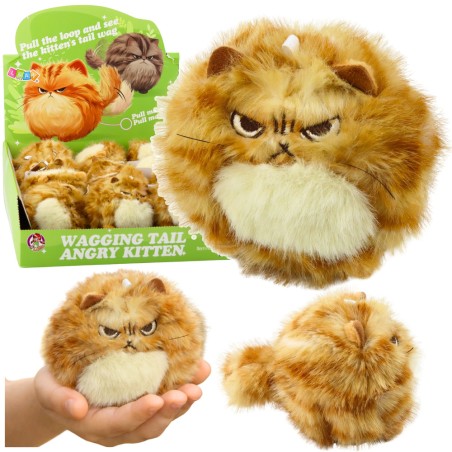 Plush Kitten koos Wiggle Tail Squeaking Sounds võtmehoidja 9 cm