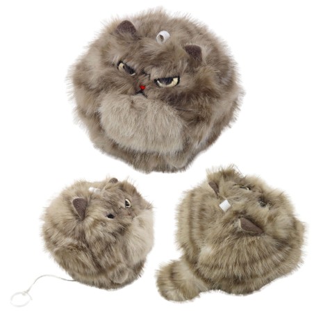 Plush Brown Kitten koos Wiggle Tail Squeaking Sounds võtmehoidja 9 cm