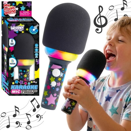Juhtmeta karaokemikrofon koos kõlariga must BT