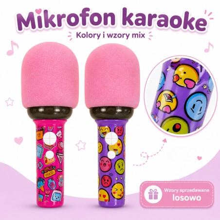 Juhtmeta karaokemikrofon koos kõlariga roosa
