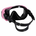 Snorgeldamismask, prillid, snorkel, roosa ja must komplekt
