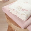 BEEBILAPID TRIO MUSLIIN 120x120, 70x60, 30x35, 3TK LILLED ROOSA