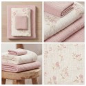 BEEBILAPID TRIO MUSLIIN 120x120, 70x60, 30x35, 3TK LILLED ROOSA