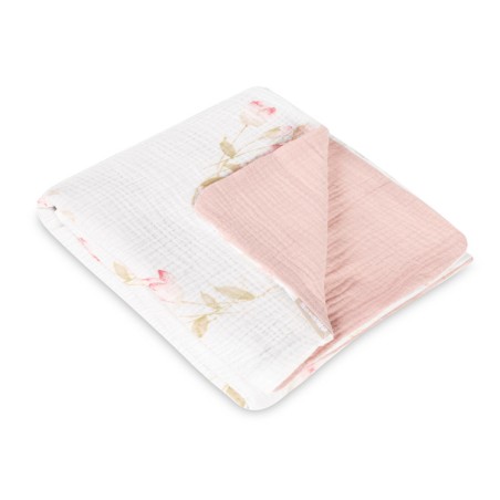 BEEBITEKK MUSLIIN 75x100 LILLED ROOSA