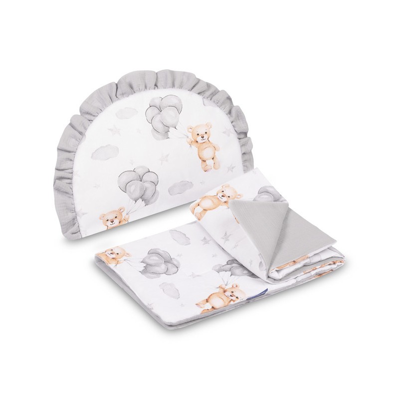KÄRUKOMPLEKT MUSLIN TEDDY GRAY