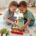 Puidust kassaaparaat koos Montessori skanneri tarvikutega