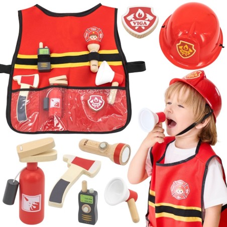Little Firefighter Set Vest + Puidust tarvikud 8 tk.
