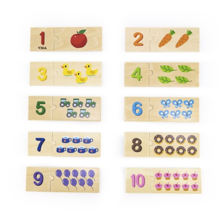 Puidust pusle komplekt, mis sobib numbritega Montessori pusle