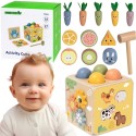 TOOKY TOY Puidust vedru hariduskuubik 5-in-1