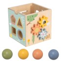 TOOKY TOY Puidust vedru hariduskuubik 5-in-1