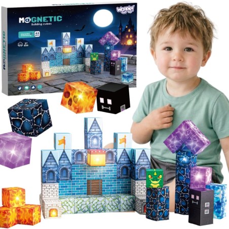 Magnetic Building Blocks Pixel Castle 64 tk.