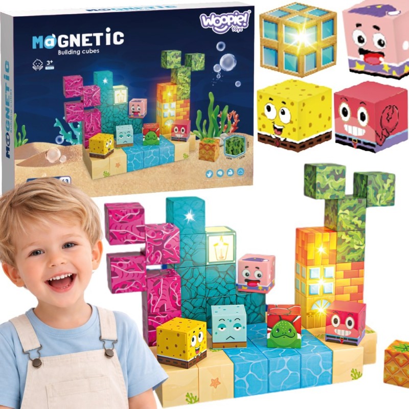  Magnetic Cubes 63 el Montessori Ocean Puzzle mäng 3D