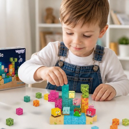  Magnetic Cubes 63 el Montessori Ocean Puzzle mäng 3D