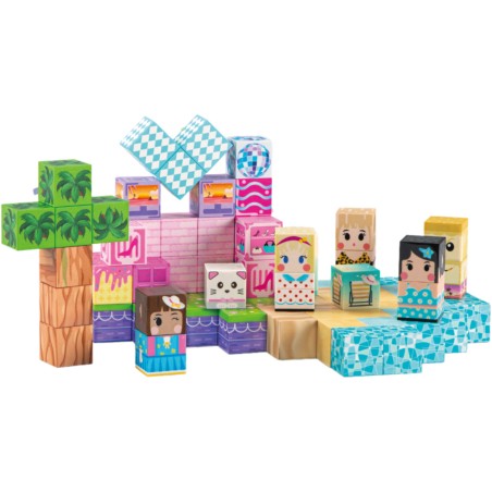 Magnetplokid, kuubikud, magnetid, 86 tk Montessori 3D-õppe puslekomplekt lastele vanuses 3+