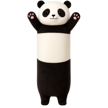 Pehme Panda kaisukas padi piklik rull must-valge 70cm