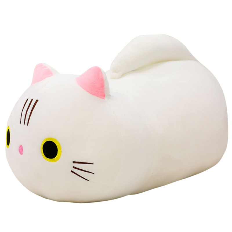 Valge pehme kaisukass pika sabaga, 40 cm
