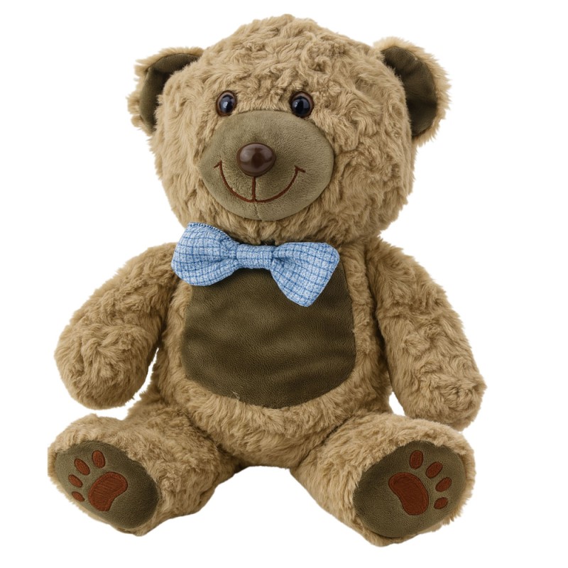 Pehme kaisukas Teddy Bear Sinine kikilips Helepruun 30cm