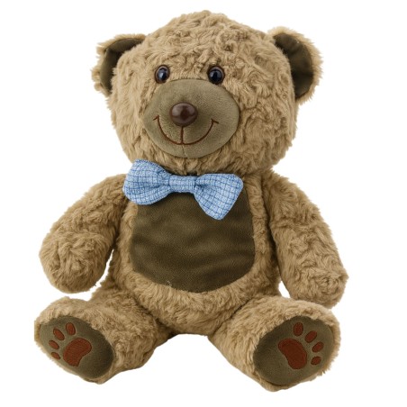 Pehme kaisukas Teddy Bear Sinine kikilips Helepruun 30cm