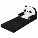 Panda 2in1 Laste Pehme Diivan Tugitool  Must-valge