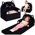 Lamav Tugitool Diivan Kitten 2in1 Lastele Pehme Plush Must