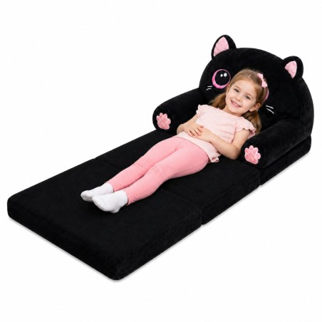 Lamav Tugitool Diivan Kitten 2in1 Lastele Pehme Plush Must