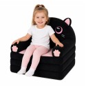 Lamav Tugitool Diivan Kitten 2in1 Lastele Pehme Plush Must